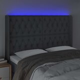  Posteljno vzglavje temno sivo 163x16x118/128 cm blago, (20793528) | Shoptok.si