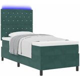  LED Box Spring Krevet Tamnozelena 100 x 200 cm Baršun | shoptok.hr