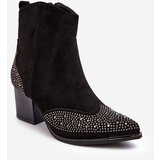 Kesi Women's Embellished High Heeled Cowboy Boots Black Eleduana Cijene