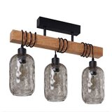 Brilagi Plafonski luster WOOD GLASS 3xE27/60W/230V borovina/crna/dimno siva | Eponuda.com