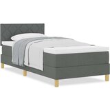 vidaXL krevet s opružnim okvirom s dušekom Tamno siva 100x200 cm Tkanina | shoptok.hr