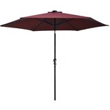 vidaXL Vrtni senčnik z LED lučkami in jeklenim drogom 300 cm bordo | Shoptok.si
