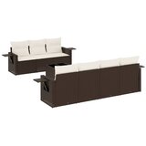  8-dijelni set vrtnih sofa s jastucima smeđi od poliratana | shoptok.hr