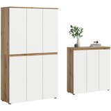 Livetastic Garderobna Omara Scarpa, Barva Hrasta, Bela, 2 Kos | Shoptok.si