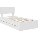 vidaXL Konstrukcija postelje Bela 75 x 190 cm Inženirsko leseno, (5000113718) | Shoptok.si