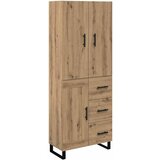 vidaXL Visok predalnik 2 pcs Umetni hrast Inženirski les in steklo, (5000107921) | Shoptok.si