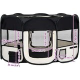 vidaXL Sklopiva ogradica za pse s torbom za nošenje crna 145x145x61 cm | shoptok.hr