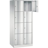 C+P omara s predelki z zaklepanjem resisto, vxšxg 1950 x 770 x 540 mm, 8 predelkov, svetlo siva ral 7035 / svetlo siva ral 7035 | Shoptok.si