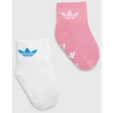 Adidas Otroške nogavice 2-pack roza barva