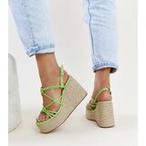 Gemre Green Wedge Sandals Mara | Shoptok.si