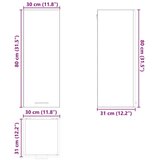 Viseći ormarić Zidne Riga Beton siva i bijela 30 x 31 x 80 cm | shoptok.hr