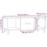 vidaXL Klubska mizica sonoma hrast 102x50x40 cm konstruiran les | Shoptok.si