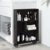 vidaXL Uska kolica za pohranu crna 48x13x68 cm od konstruiranog drva | shoptok.hr