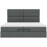  Otomanski okvir kreveta s madracima tamnosivi 200x200cm tkanine | shoptok.hr