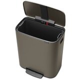 Brabantia Koš za odpadke s pedalom Bo, s plastičnim vložkom, 60 litrov - platinasta | Shoptok.si