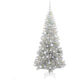 vidaXL Božično drevo med 300 LED z stojalom srebrna 180 cm PET | Shoptok.si