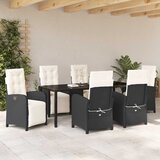  Vrtni set za objed 7 kom. Crna poliratan | shoptok.hr