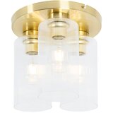 QAZQA Art Deco stropna svetilka zlata s steklom 3-light - Laura Cene