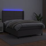 Krevet box spring s madracem LED sivi 140x190cm od umjetne kože | Eponuda.ba