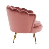 Kondela Art-deco fotelj, roza žametna tkanina/zlat krom-zlato, NOBLIN | Shoptok.si