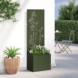 vidaXL Vrtni Sadič s Dekorativnom Pločom Maslinovo zelena 50 x 140 cm | shoptok.hr