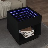 vidaXL Klubska mizica z neskončnimi LED črna 50x50x50 cm | Shoptok.si