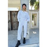 Trend Alaçatı Stili Women's White Double Pocket Elastic Waist And Cuff Jogging Textured Trousers | Shoptok.si