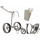 Jucad Junior Steel 3-Wheel Deluxe SET Silver Ročni voziček za golf