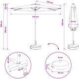  Vrtni Parasol s Podnožjem 270 x 270 cm Poliester Pravokutni | shoptok.hr