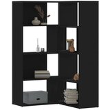 vidaXL Kutni regal za knjige s 4 razine crni 85 x 85 x 140 cm drveni | shoptok.hr