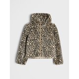 Sinsay Kratka jakna s krznenim efektom i leopard uzorkom | shoptok.hr