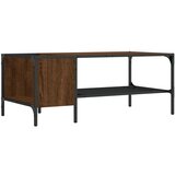  The Living Store Klubska mizica z regalom rjavi hrast 100x51x40 cm inž. les - Klubska Mizica, (21502309) | Shoptok.si