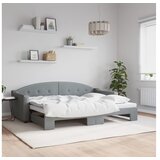 vidaXL Izvlečna dnevna postelja svetlo siva 80x200 cm blago Cene