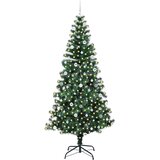 vidaXL Umjetna preddekorirana božićna jelka Zelena 240cm PVC in kovina | Shoptok.si