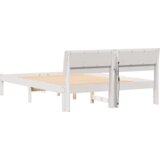 vidaXL Konstrukcija postelje Bela 140 x 190 cm Masivno borovo les | Shoptok.si