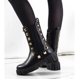 D/CEO Black patent leather insulated boots Campi | Shoptok.si