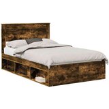  Okvir za krevet s madracem Dimljeni hrast 135 x 190 cm | shoptok.hr