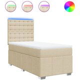 Maison Chic Box spring postelja - Vzmetna postelja z vzmetnico krem 100x200 cm blago SL4789, (21887809) | Shoptok.si