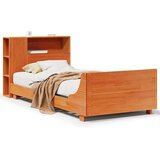  Posteljni okvir brez vzmetnice voščeno rjav 100x200 cm borovina | Shoptok.si