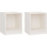 vidaXL Nočna omarica 2 kosa bela 35,5x33,5x41,5 cm trdna borovina | Shoptok.si