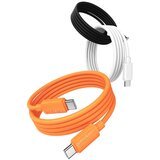 Usams U98 Silicone USB-C/USB-C 60W Fast Charge kabel, Bel, 1m | Shoptok.si