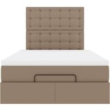vidaXL Otomanski posteljni okvir z vzmetnico kapučino 120x190 cm, (21609624) | Shoptok.si