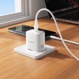 Borofone Zidni punjač s kabelom Type-C na Type-C Fuente GaN Type-C QC3.0 PD 40W bijeli | shoptok.hr