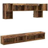 TV zidne jedinice s LED-om 6 pcs Staro drvo Konstruirano drvo | shoptok.hr