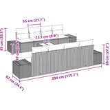  Sjedeća garnitura za vrt 9 kom. Smeđa poliratan 55 x 55 x 37 cm | shoptok.hr