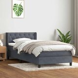 Box Spring krevet s madracem tamno sivi 80x210 cm baršun | shoptok.hr