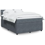 vidaXL Box spring postelja z vzmetnico temno siva 160x200 cm žamet Cene