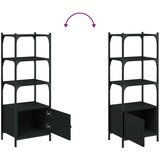 vidaXL Knjižna omara 3-nadstropna črna 41x30x109,5 cm inženirski les | Shoptok.si