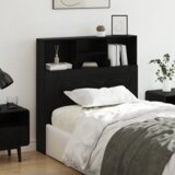 vidaXL Posteljna glava Črni hrast 100 x 19 x 103.5 cm Konstruiran les | Shoptok.si