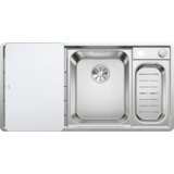 Blanco pomivalno korito AXIS III 6 S-IF InFino INOX 18/10, BAZEN DESNO, dodatki 18/10 + bela steklena plošča, z daljin. prim. | Shoptok.si
